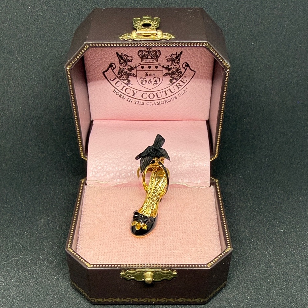 Juicy Couture Gold and Black Brooch
